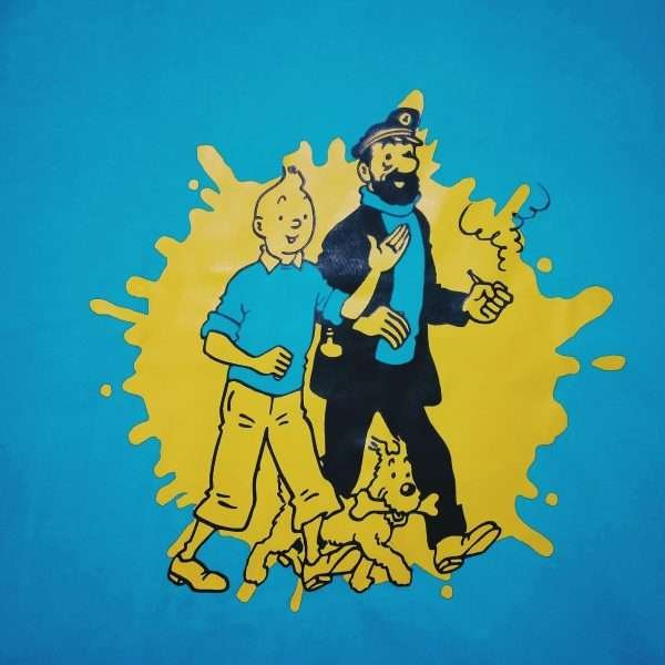 Tintin- Unisex T-shirt- Deep Sky Blue - Image 6