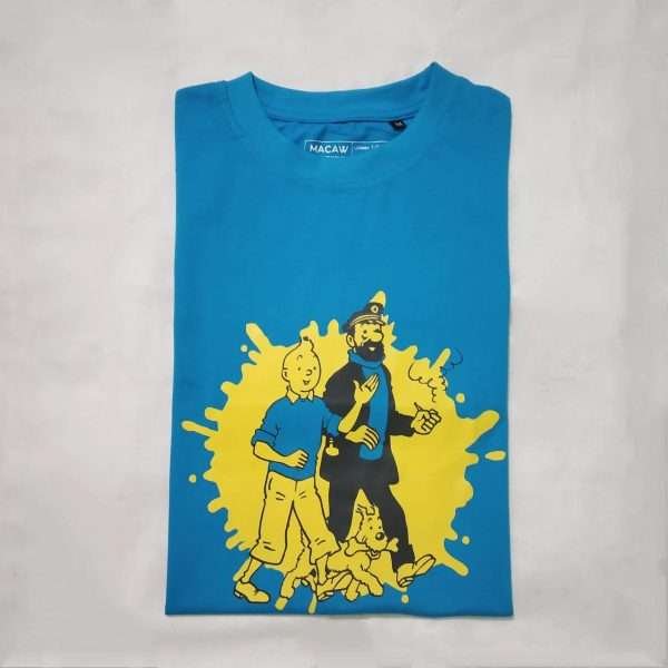 Tintin- Unisex T-shirt- Deep Sky Blue - Image 5