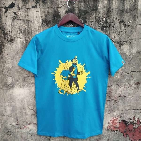 Tintin- Unisex T-shirt- Deep Sky Blue