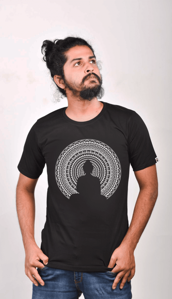 Buddha, Mandala Art Unisex T-shirt - Image 2