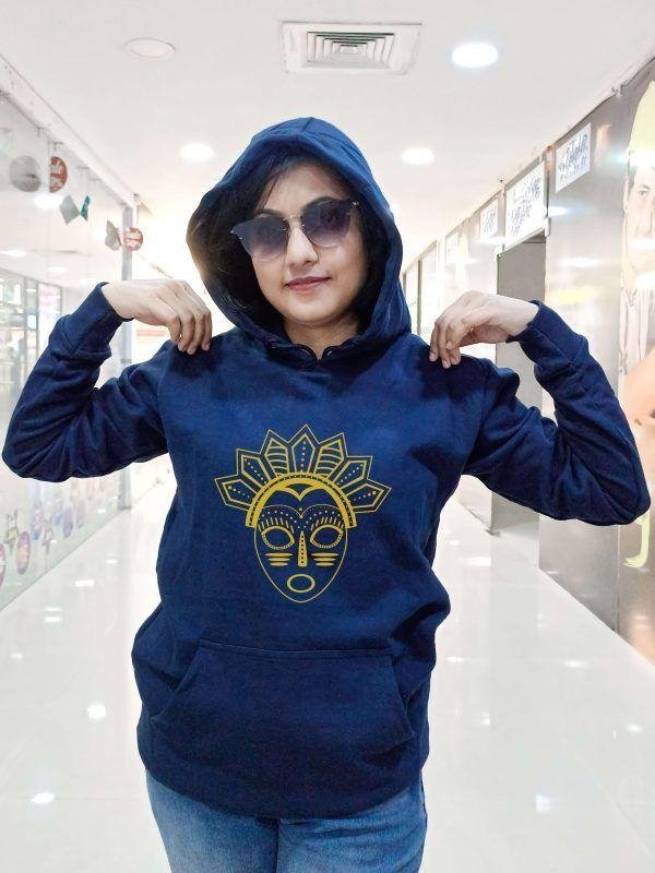 MUKHOS_CROWN_2 Hoodie- Navy Blue - Image 2