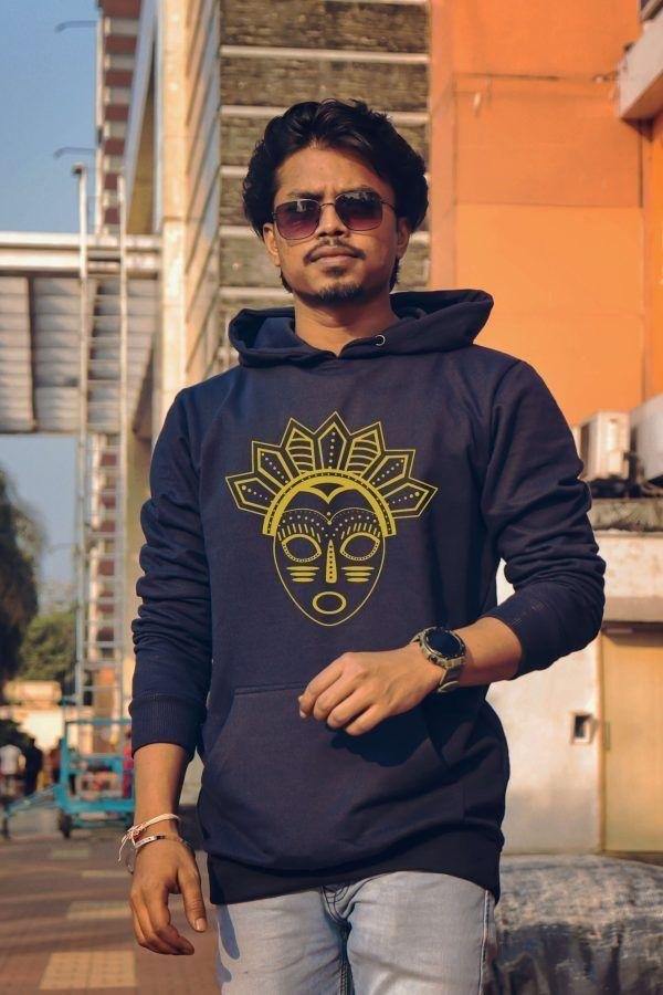 MUKHOS_CROWN_2 Hoodie- Navy Blue