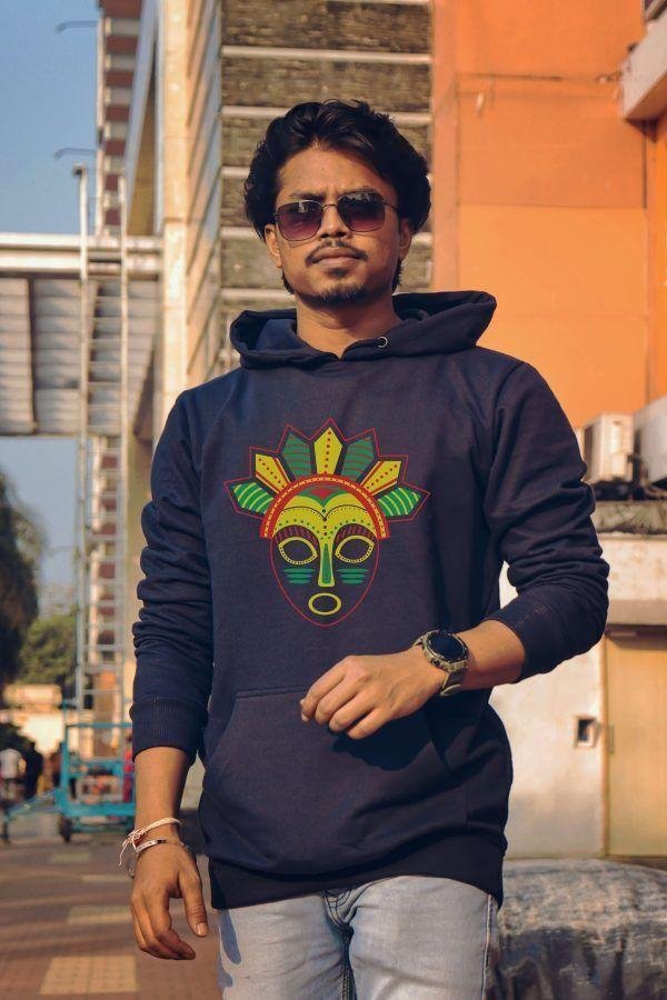 MUKHOS_CROWN Hoodie- Navy Blue - Image 2