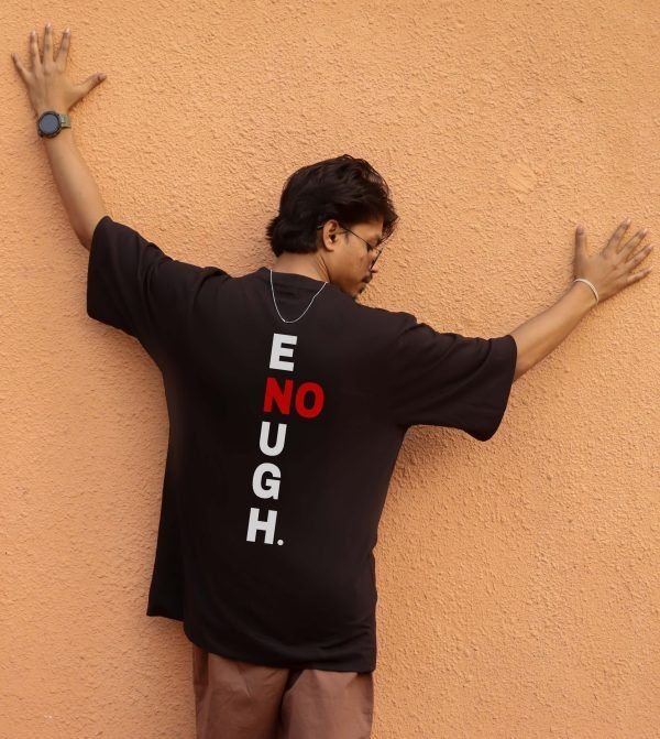 Enough- Black Oversized T-Shirt - Image 3