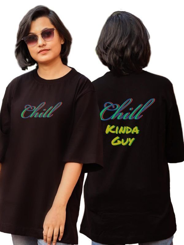 Chill Kinda Guy- Black Oversized T-Shirt - Image 2