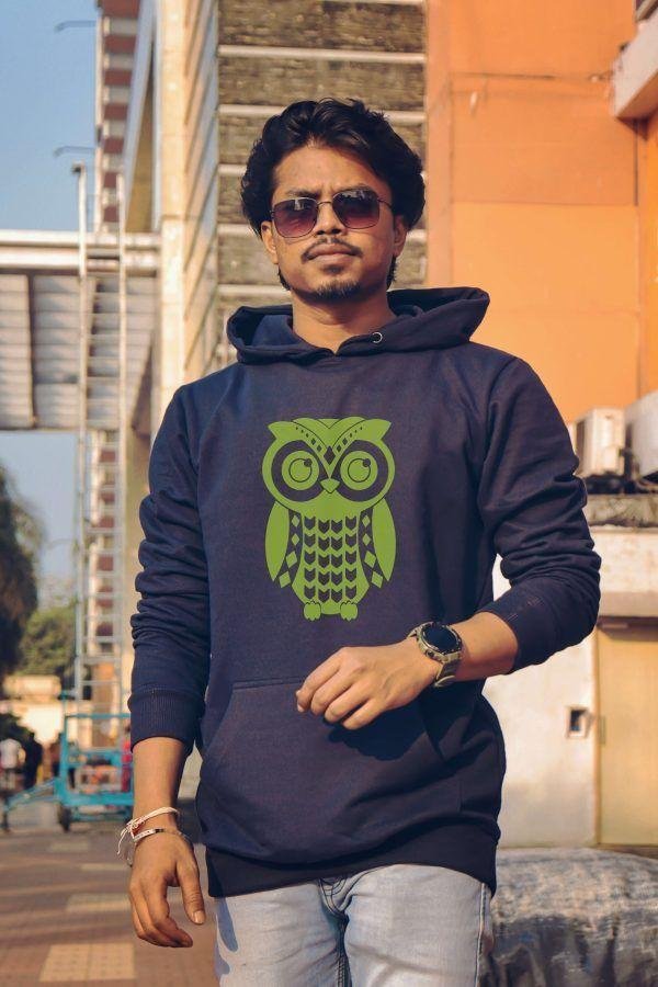 PYACHA, THE OWL Hoodie- Navy Blue - Image 2