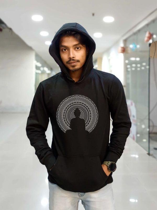 BUDDHA MANDALA ART Hoodie- Black - Image 2