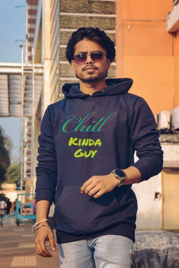 CHILL KINDA GUY Hoodie- Navy Blue - Image 2