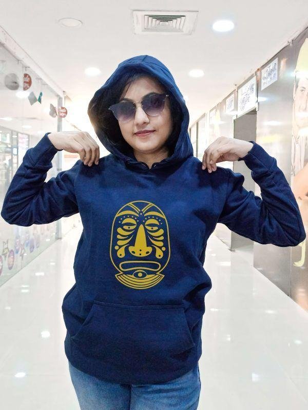 MUKHOS_3 Hoodie- Navy Blue - Image 2