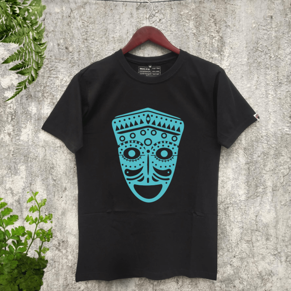 Mukhos, Tribal Mask- Graphic T-Shirt- Black