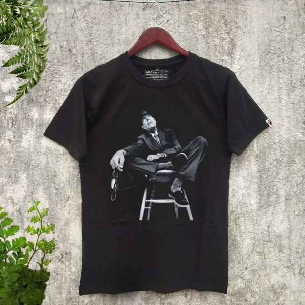 L. COHEN PORTRAIT_3 (HALLELUJAH) Graphic T-Shirt- Black